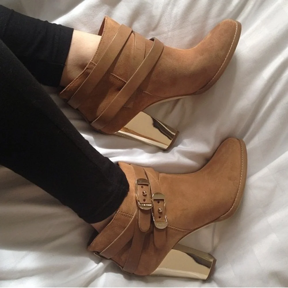 JIMMY CHOO Melba Suede Ankle Booties Size 37 - Picture 2 of 13